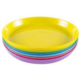 Plastic Kiddie Plate 185mm (6pc) - Pastel