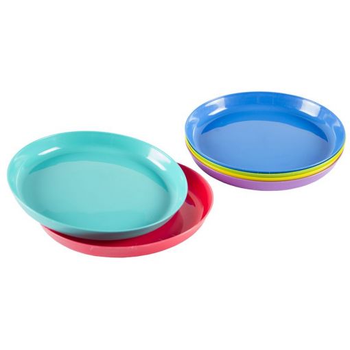 Plastic Kiddie Plate 185mm (6pc) - Pastel