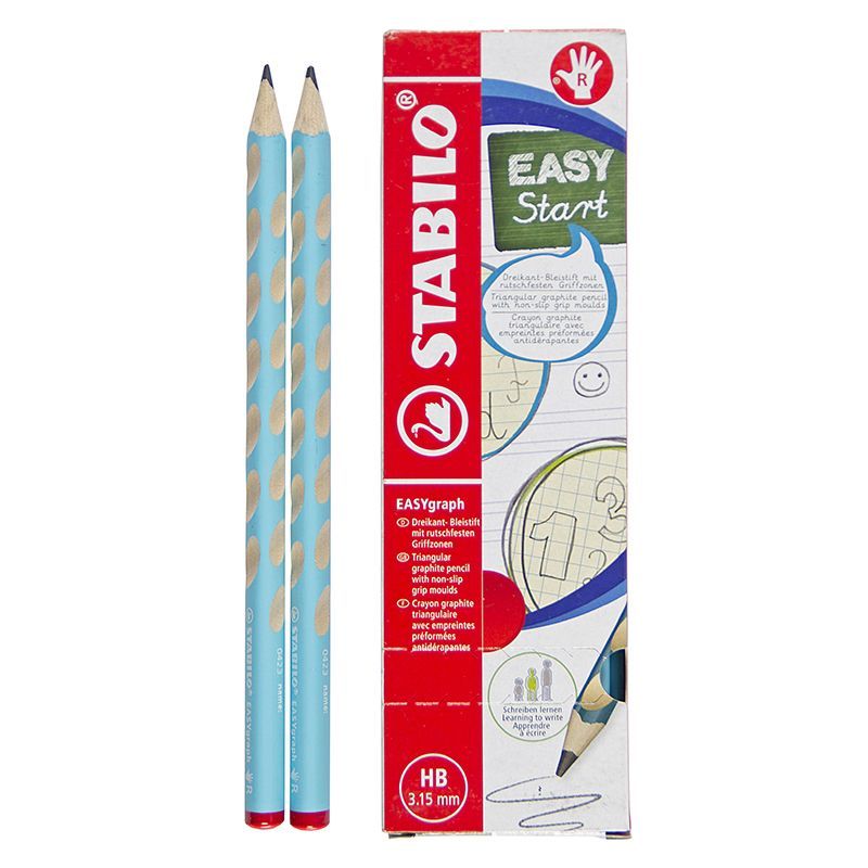 Pencil - HB Triangular Jumbo Groove - Right Hand (12pc) - Light Blue