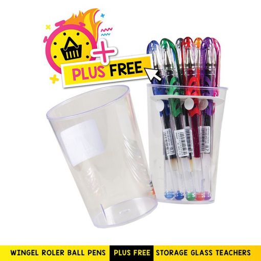 Pilot - Wingel Roller Ball Pens - with Free Storage Glass - Teachers Pack