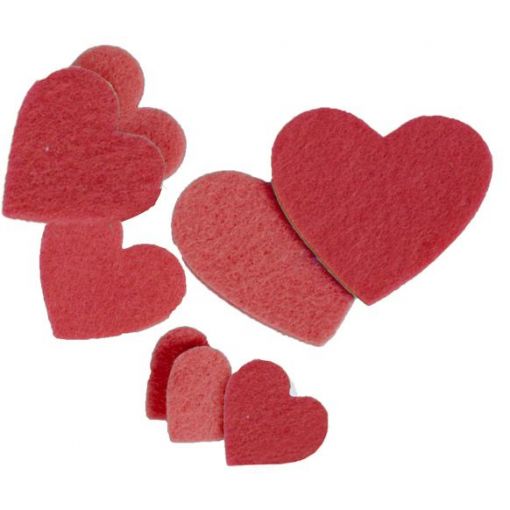 Felt - Hearts (10pc) - choose colour