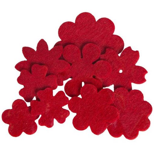 Felt - Flower Mix (9pc) Assorted - choose colour