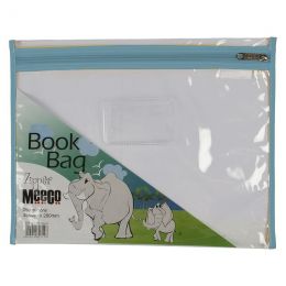 Book Bag - Library Book Bag A4 - PVC Clear - choose Zip colour