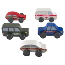 Wooden Coloured Car Set (5pc) - Small