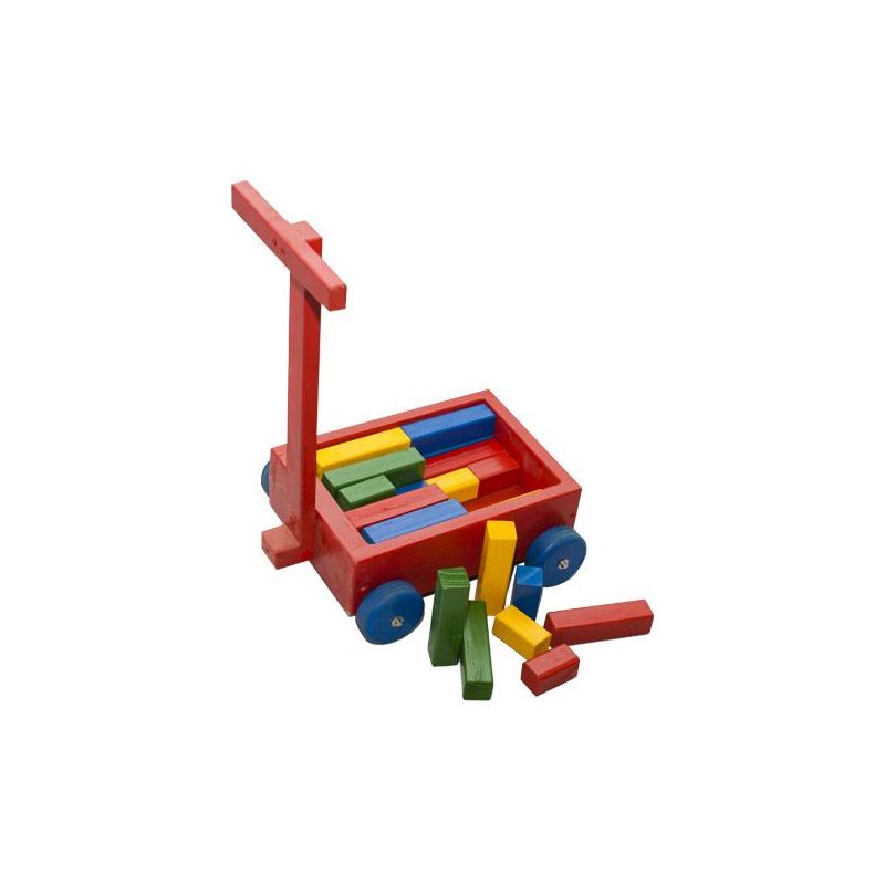 Wooden Push Cart With Blocks - Baby Walker