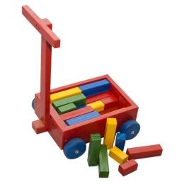 Wooden Push Cart With Blocks