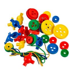 Buttons Plastic - Bright Sized 1-5 in Bag (100pc)