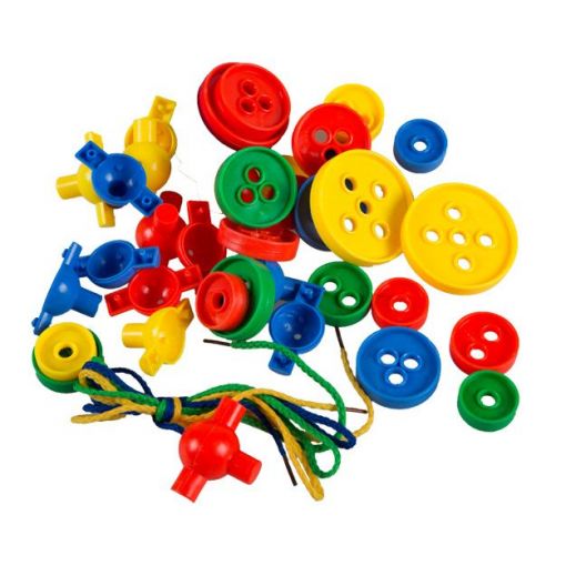 Buttons Plastic - Bright Sized 1-5 in Bag (100pc)