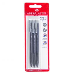 FaberCastell - Ball Pen - Grip X7 - 0.7mm (3pc on Blister) - BLACK