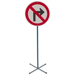 Road Sign - Plastic Sign + Steel Stand - No Right Turn