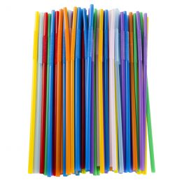 Straw plastic (flexible) 25,5cm (70pc)