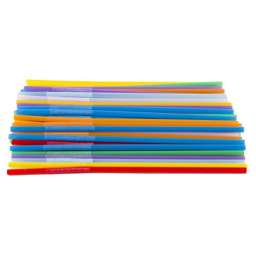 Straw plastic (flexible) 25,5cm (70pc)