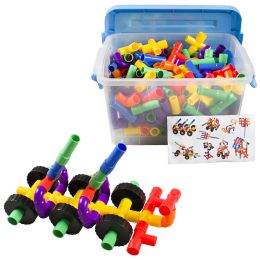 Bright - Pipe Vehicle Building Set with Cards in Bin
