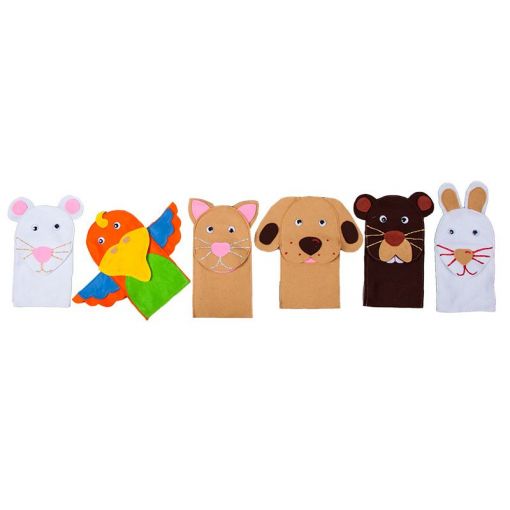 Hand Puppets - Pets (6pc) - Open Mouth