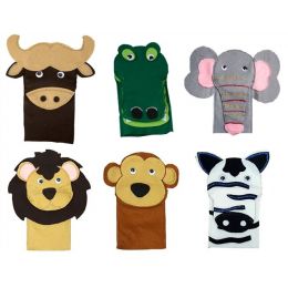 Hand Puppets - Wild Animals (6pc) Open Mouth