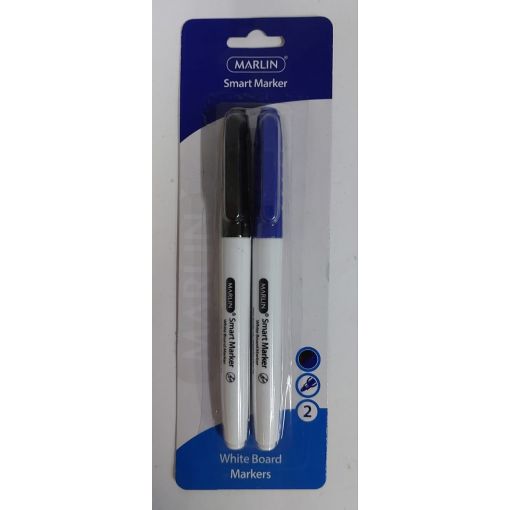 Whiteboard Marker - (2pc) Blue & Black - Marlin