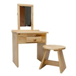 Wood - Dressing Table & Chair