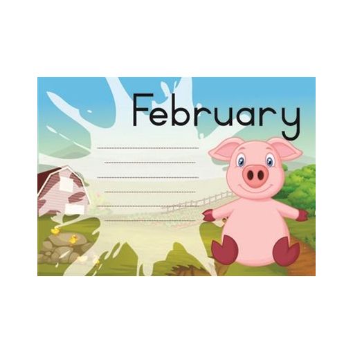 Birthday Chart - A4 - Pig (13pc)