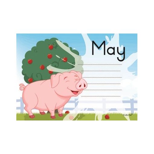 Birthday Chart - A4 - Pig (13pc)