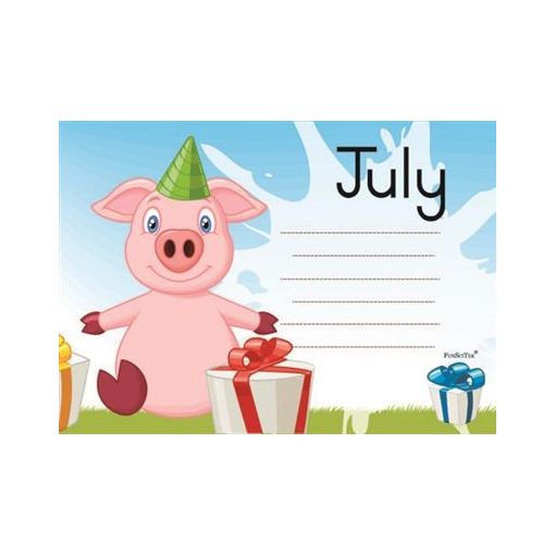 Birthday Chart - A4 - Pig (13pc)