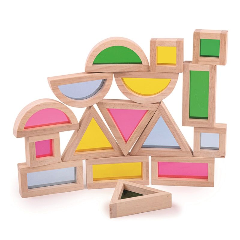 Wooden - Natural Sensory Colour Shapes (16pc) - BIGJIGS