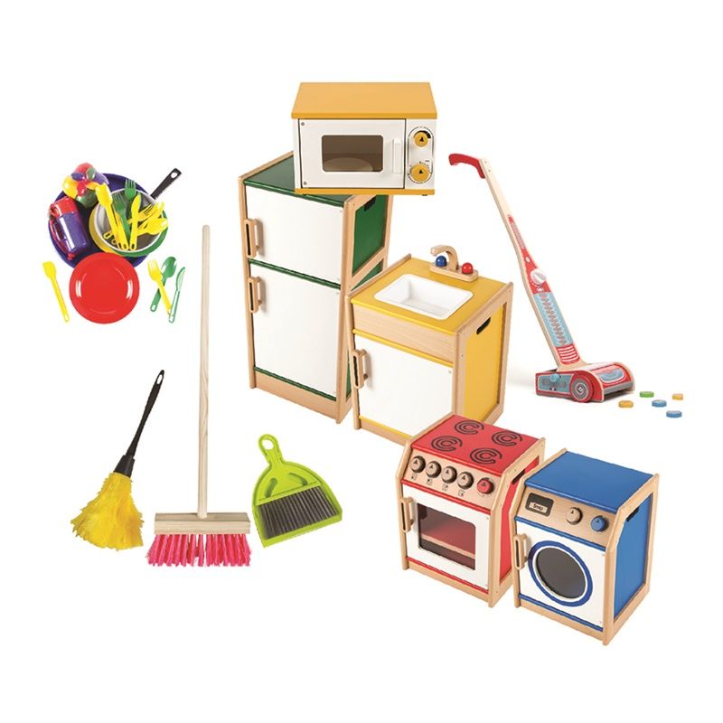 Kitchen Corner Set - BIGJIGS (Full set of furniture, Dinner and Cleaning Tools)