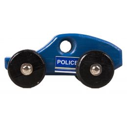 Wooden Coloured Car - Police - Deluxe