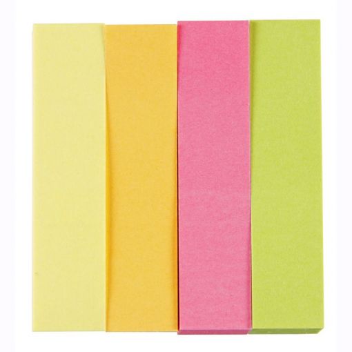 Index Tabs 50x12mm Paper Tab Square Bright 4 Colours (400pc) - Deli