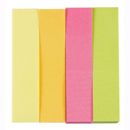 Index Tabs 50x12mm Paper Tab Square Bright 4 Colours - Deli