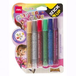 Glue - Glitter Glue (12ml) 6 Colours - Deli