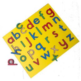 Alphabet Lower (26) Touch On & Insert Board - wood