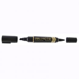 Permanent Marker - Dual Tip Bullet and Chisel (1pc) - Black - Deli