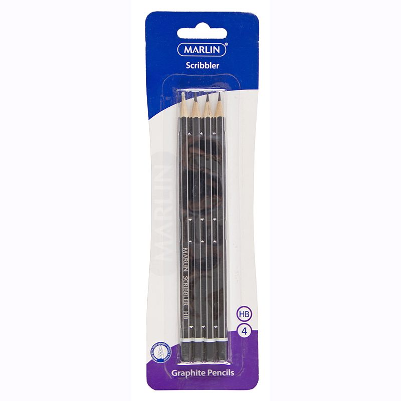 Pencils - HB (4pc) End dipped Scribblers - Marlin