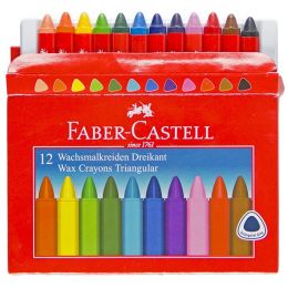 Wax Crayons - Triangular 10mm (12pc) - FaberCastell