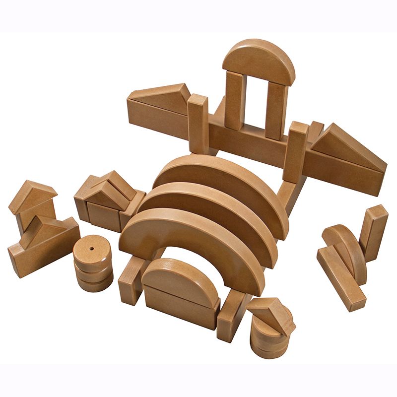Wood - Large Blocks Dark Brown (64pc) No Box