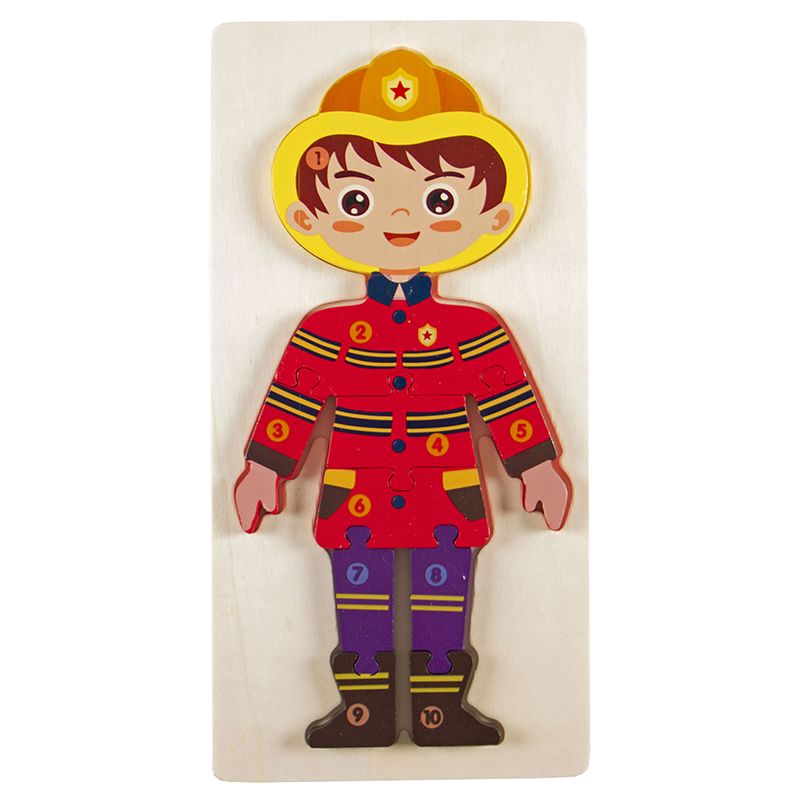 Wooden Occupation Chunky Puzzle - Fireman