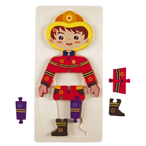 Wooden Occupation Chunky Puzzle - Fireman