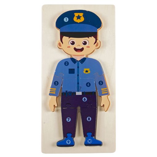 Wooden Occupation Chunky Puzzle - Police