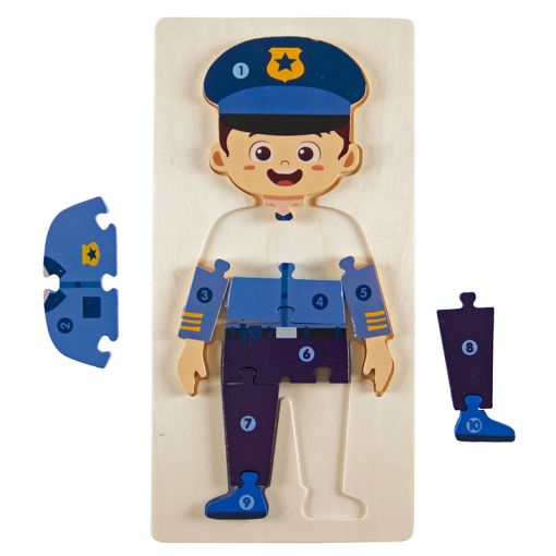 Wooden Occupation Chunky Puzzle - Police