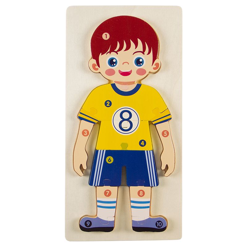 Wooden Occupation Chunky Puzzle - Soccer Player