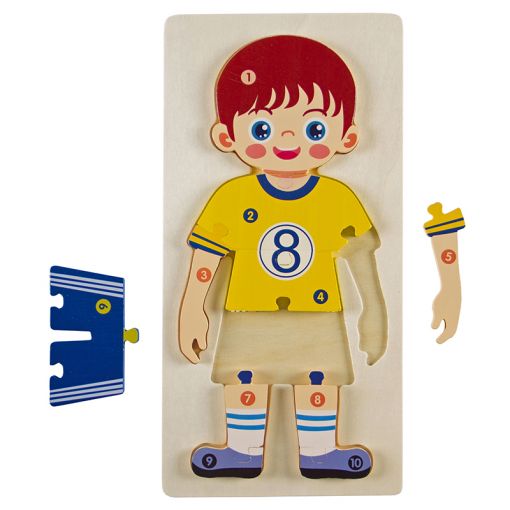 Wooden Occupation Chunky Puzzle - Soccer Player