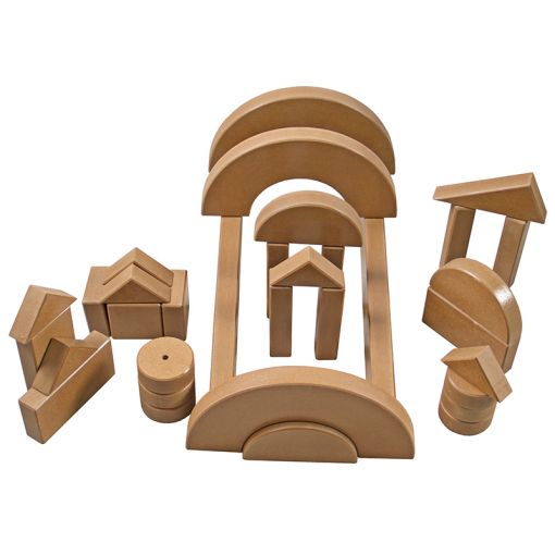 Wood - Large Blocks Dark Brown (64pc) in Wood Box