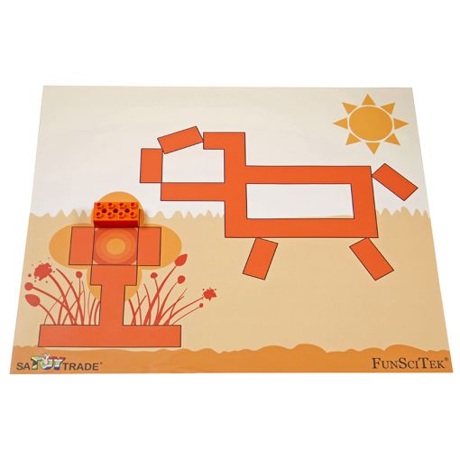 6 Bricks - Giant PVC Mat - Build by Colour (Set of 6 in tube)