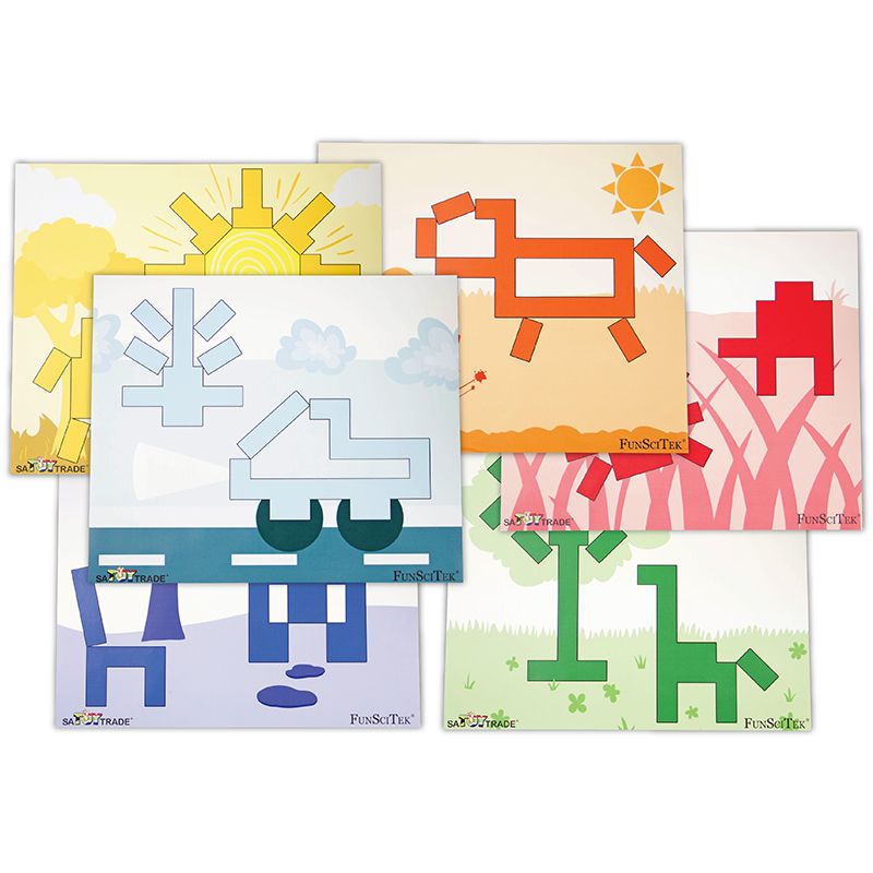 6 Bricks - Giant PVC Mat - Build by Colour (6 mats) - FunSciTek - in Storage Tube