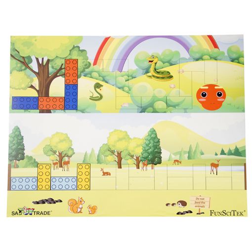 6 Bricks - Giant PVC Mat - Build by Sequence & Pattern (Set of 6 in tube)