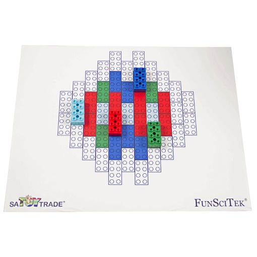 6 Bricks - Giant PVC Mat - Build by Sequence & Pattern (6 mats) - FunSciTek in Tube