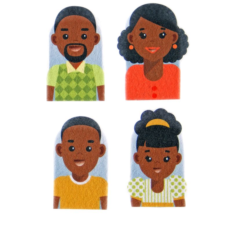 Finger Puppets - Printed African Family (4pc)