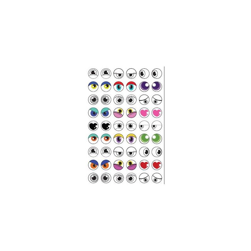 Facial Stickers - Eye - Assorted Coloured/Black & White (2000pc)