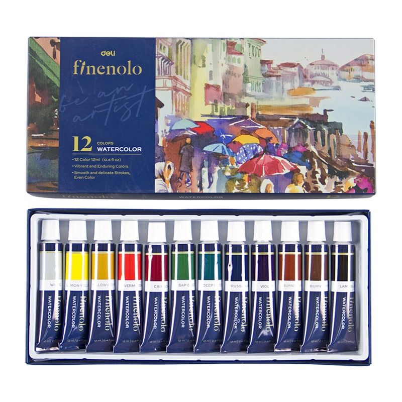 Paint - Watercolours Finenolo 12ml (12pc) Tubes - Deli