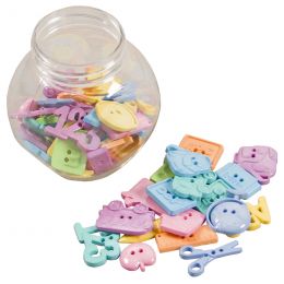 Buttons Plastic in Jar -...